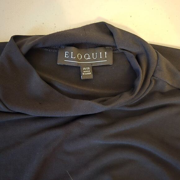 Eloquii Mock Neck Sweater Women's 14/16 Black Third Quarter Sleeve - Picture 3 of 15